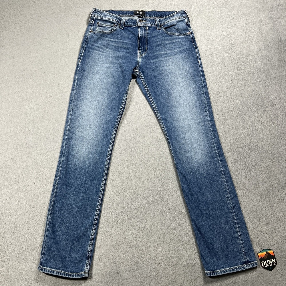 Paige Jeans Mens 32x32 Blue Federal Slim Straight Medium Wash Stretch Denim